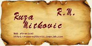 Ruža Mitković vizit kartica